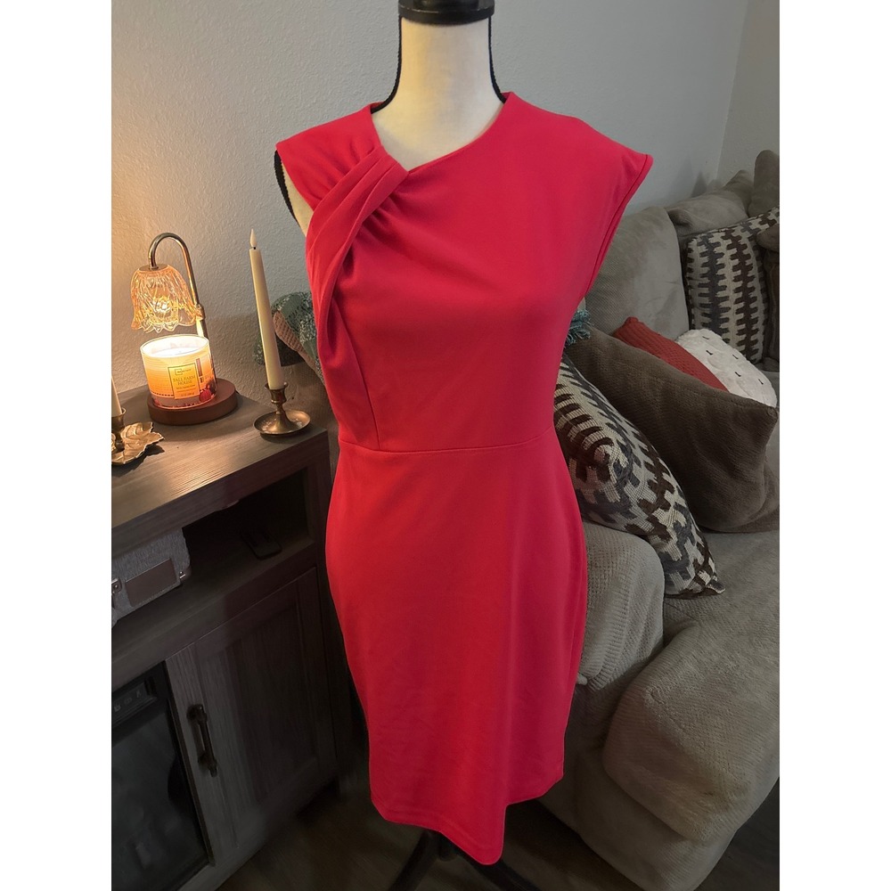 Calvin Klein size 6 dress pink asymmetrical